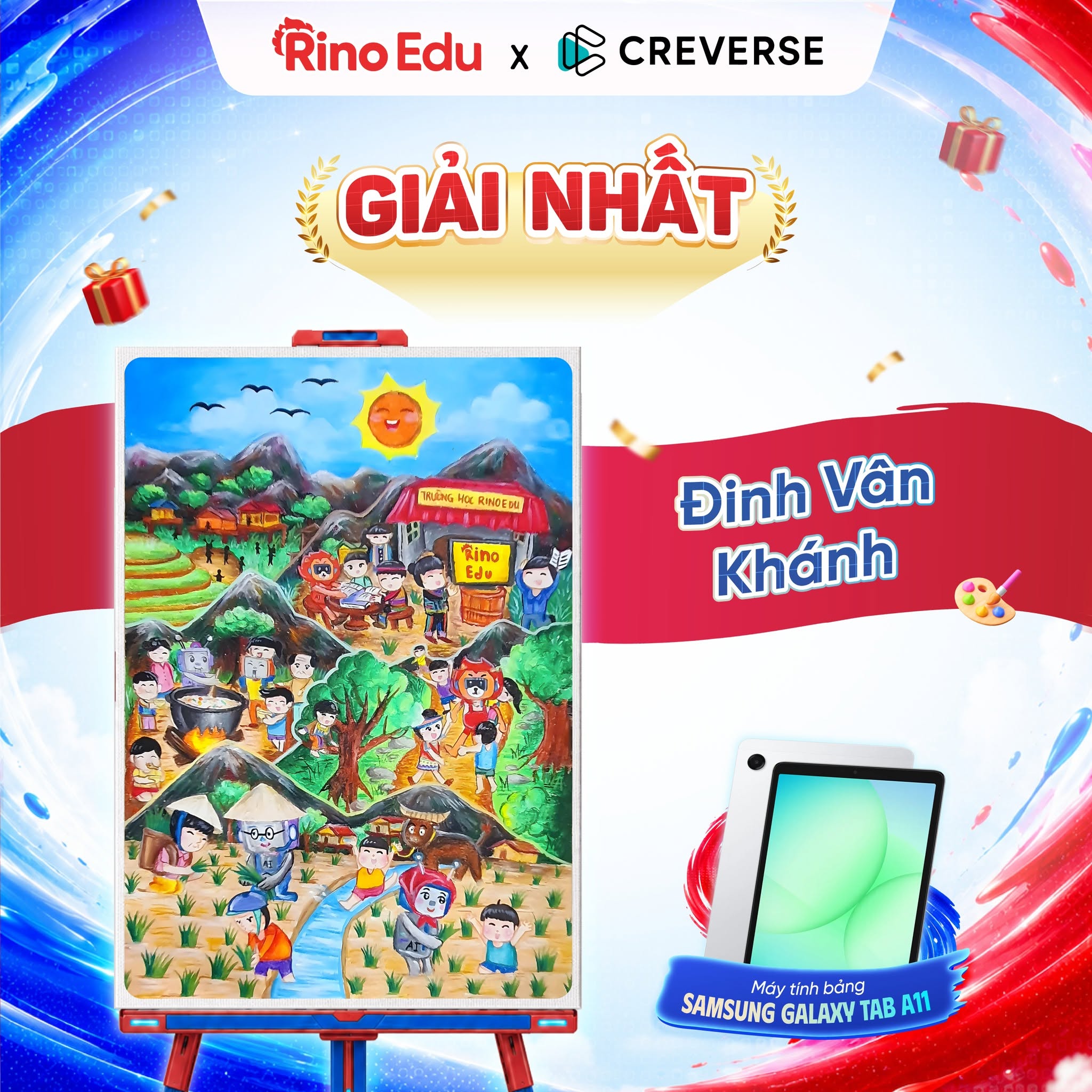 Rino Edu công bố kết quả cuộc thi vẽ tranh 